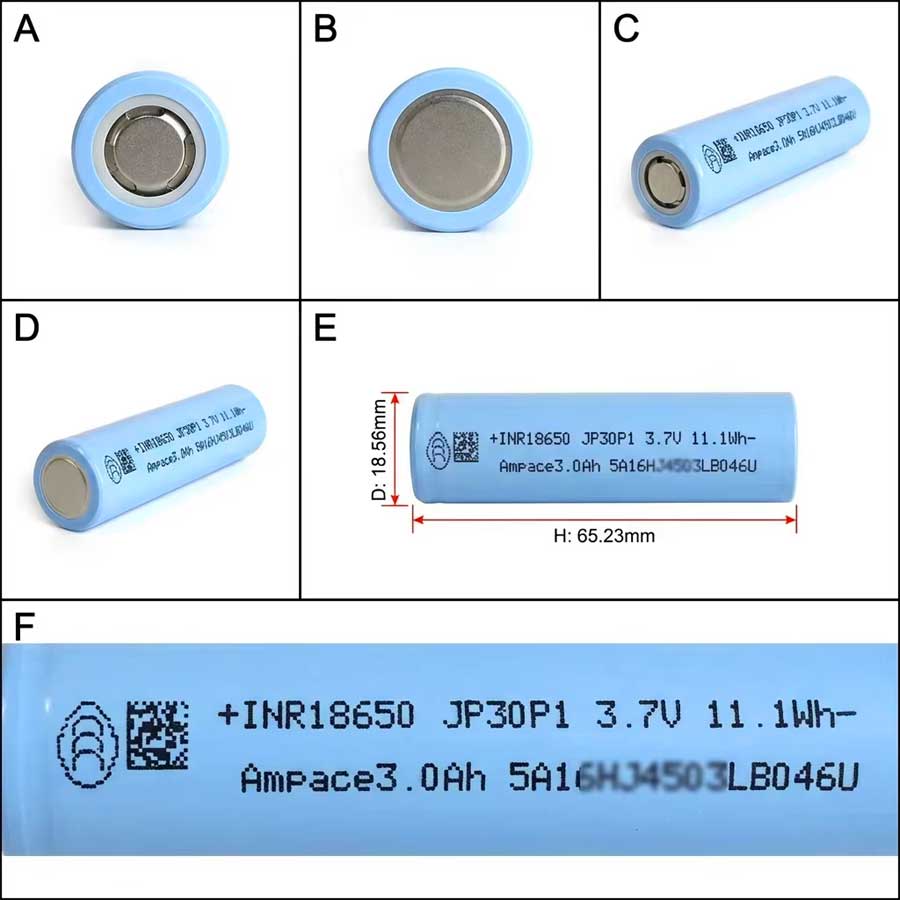 Ampace INR18650 JP30P1 56A 3000mAh