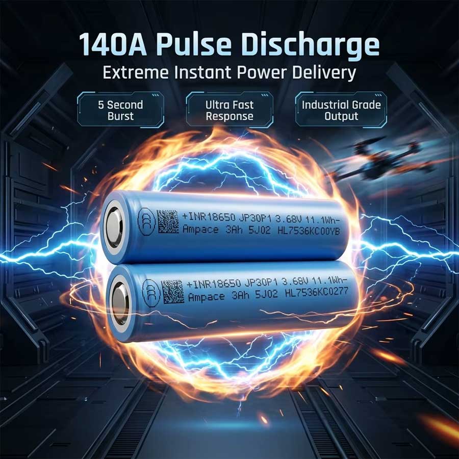 Ampace INR18650 JP30P1 56A 3000mAh